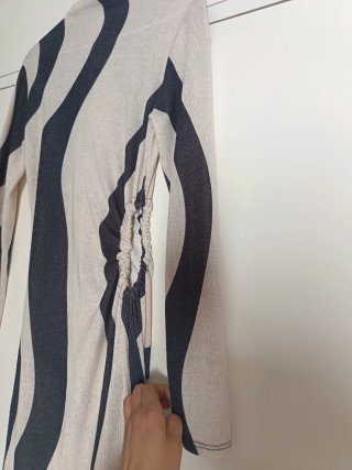 Vestido largo estampado rayas