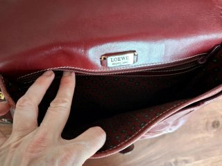 Bolso Loewe Piel Burdeos Vintage Bandolera