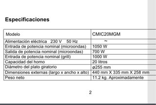 Microondas Grill Corberó CMIC20MGM