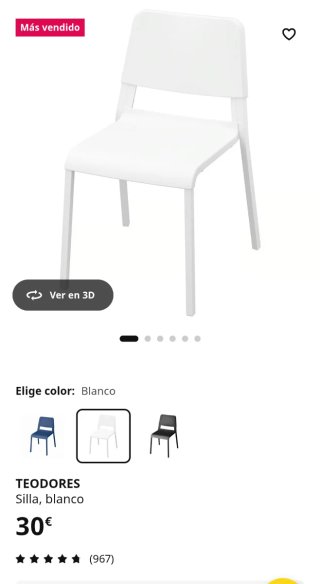 Silla blanca moderna mod. TEODORES Ikea
