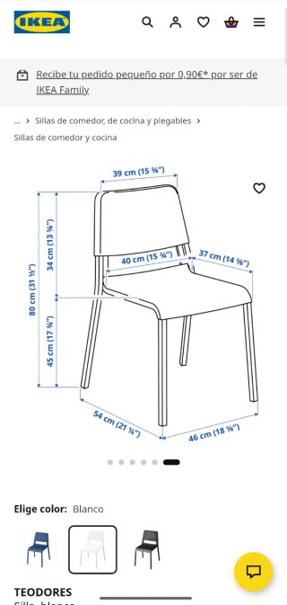 Silla blanca moderna mod. TEODORES Ikea