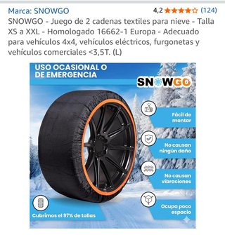 Cadenas textiles para nieve SNOWGO (Nuevas)