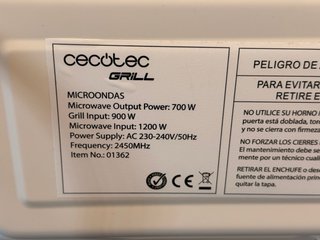 Microondas Cecotec con Grill 1200W