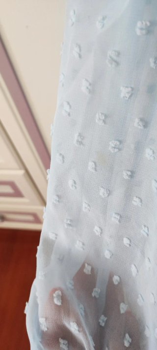 Vestito azzurro con pois