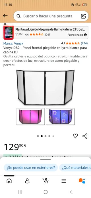 Cabina DJ Plegable Vonyx DB2 Lycra Blanca