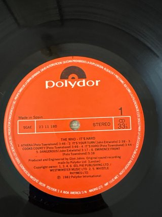 Vinilo The Who - It's Hard (Ed. Española 1982)