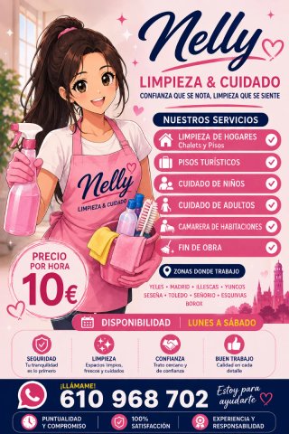 Limpieza, cuidado de niños y adultos mayores