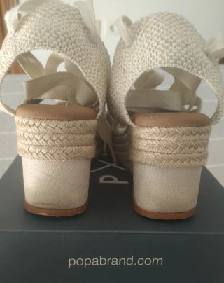 Sandalias Popa Cuña Beige Talla 40