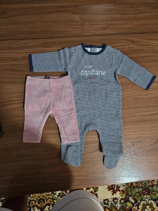Conjunto bebé 3 meses: pichi y mono rayas