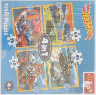 Puzzle 4 en 1 Hot Wheels Trefl