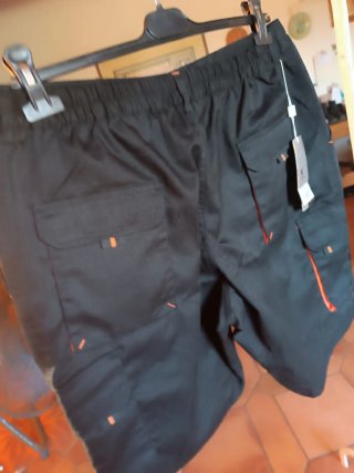 Pantalón corto de trabajo hombre negro/naranja