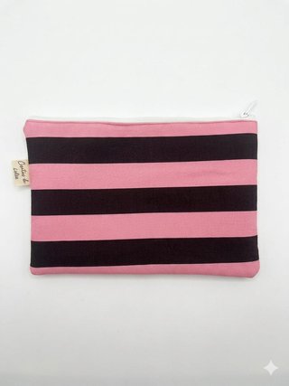 Monedero rayas rosa y negro