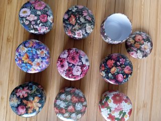 Conjunto 9 latas decorativas florales