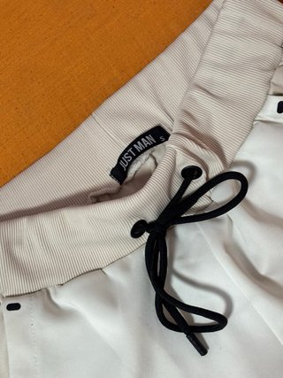 Pantalón chándal beige y blanco Talla S