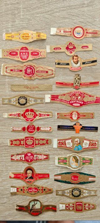 Lote de anillas o vitolas de cigarros