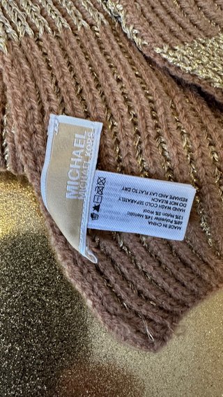 Gorro y bufanda Michael Kors Marrón y Dorado