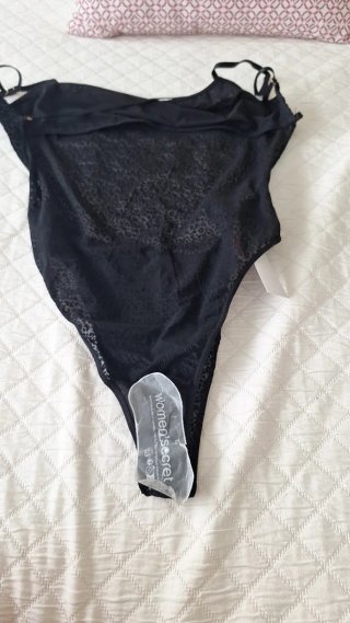 Body negro estampado leopardo T. M