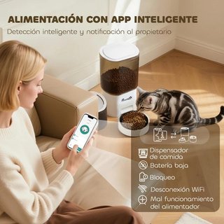 Dispensador Comida Mascotas 3L App 10 Comidas