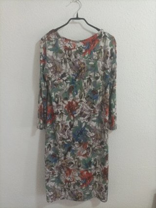 Vestido estampado floral manga larga