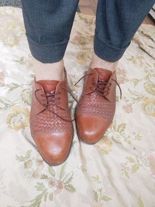 Scarpe eleganti in pelle marrone anni '60 - 39,5