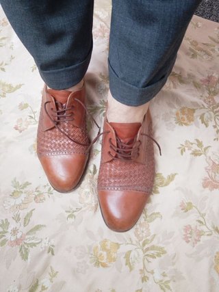 Scarpe eleganti in pelle marrone anni '60 - 39,5