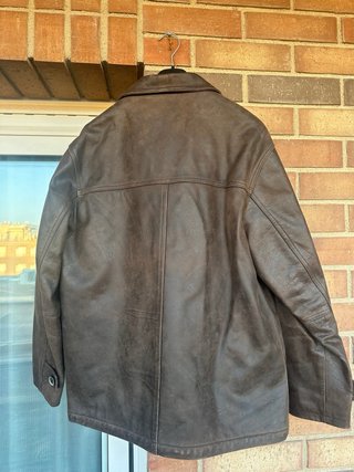 Chaquetón Piel Marrón Vintage Talla L