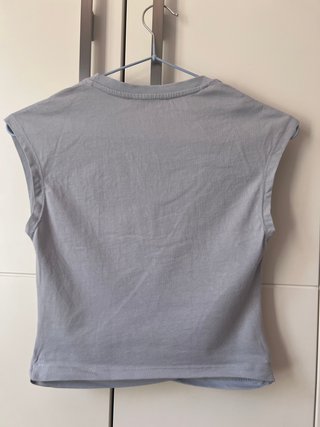 Top Bershka gris cruzado drapeado Talla S