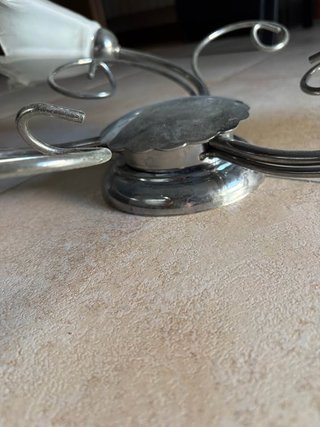 Lampadario a soffitto con paralumi in vetro