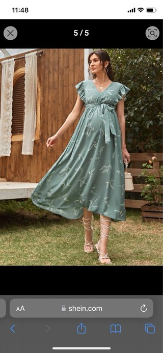 Vestido premamá largo verde