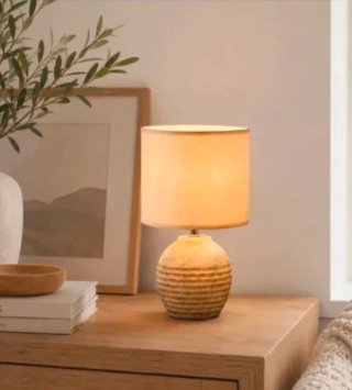 2 Lámparas de Mesa Beige/Marrón NUEVA