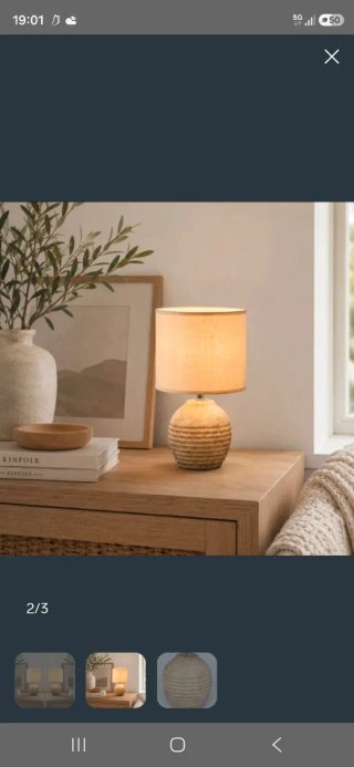2 Lámparas de Mesa Beige/Marrón NUEVA