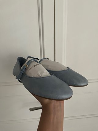 ZARA Bailarinas Azul Claro Talla 38 Nuevas