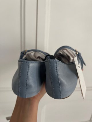 ZARA Bailarinas Azul Claro Talla 38 Nuevas