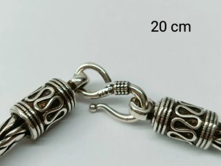 Pulsera Plata Diseño Cordón Vintage