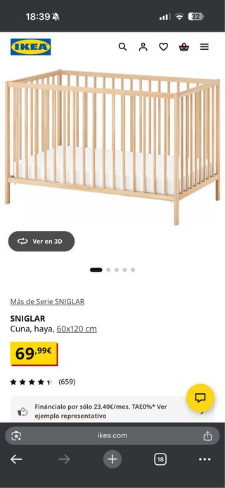 Cuna Bebé Ikea Madera