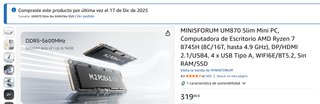 Mini PC Minisforum UM870 AMD Ryzen 7