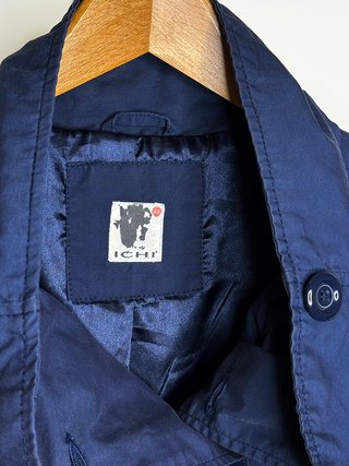 Parka azul larga
