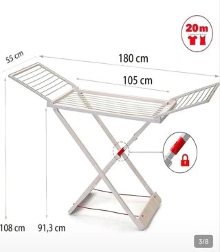 Tendedero plegable gris con alas