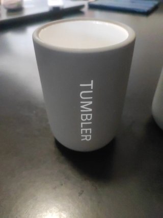 Dispensador de jabón y Vaso Baño Gris