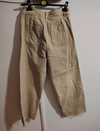 Vaqueros anchos bajos  deshilachados T40