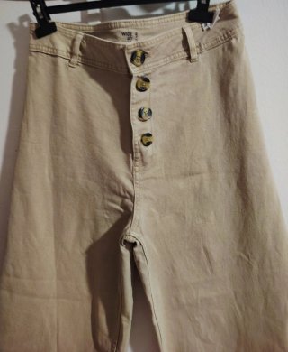 Vaqueros anchos bajos  deshilachados T40