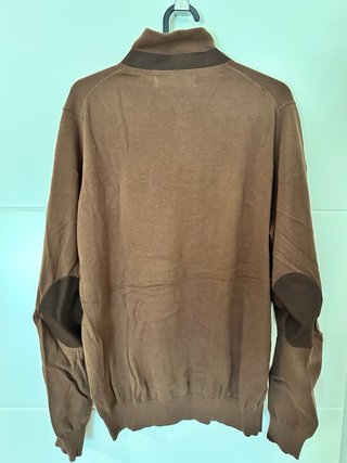 Polo manga larga cuello mao marrón