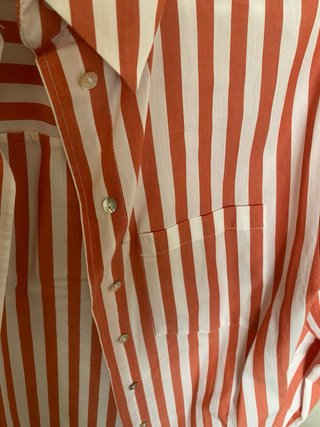 Camisa rayas naranja y blanca Mango