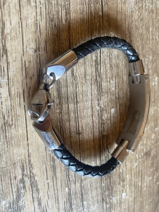 Pulseras Hombre Cuero y Goma + colgante
