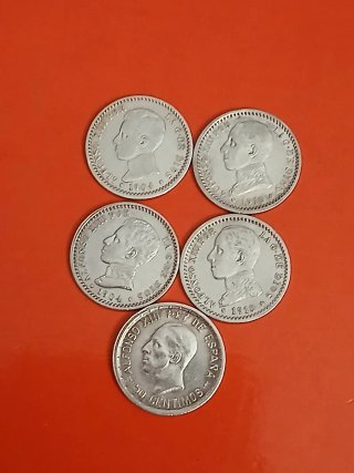 15 Monedas Españolas de Plata