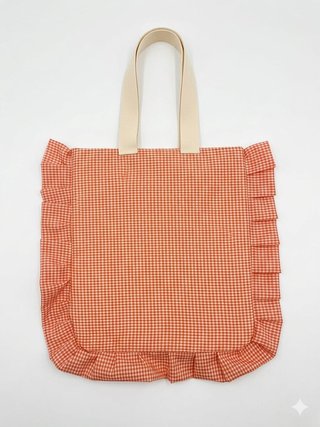 Bolso Tote Naranja con Volantes