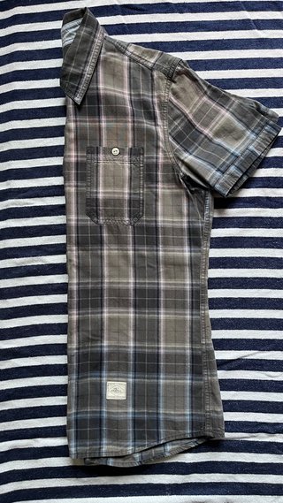 Camisa O'Neill cuadros gris y azul, lila chico
