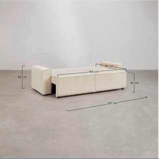 Sofá Cama Pana Beige 3 Plazas