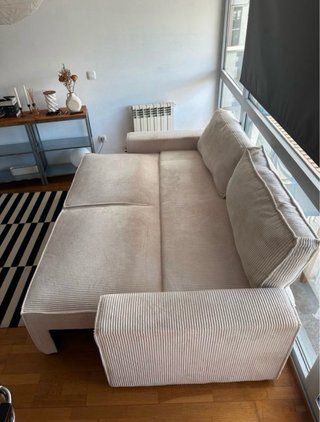 Sofá Cama Pana Beige 3 Plazas