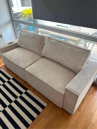 Sofá Cama Pana Beige 3 Plazas